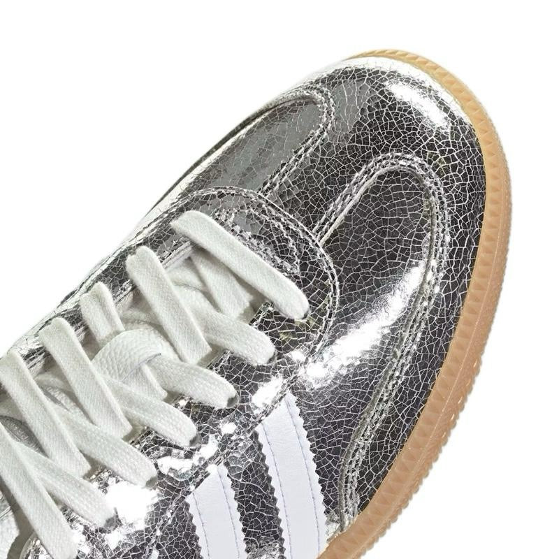 Adidas Samba OG Silver Metallic Cracked Leather (Women’s)