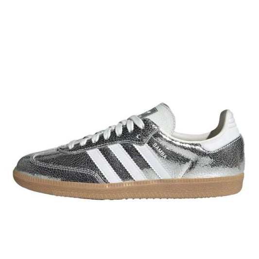 Adidas Samba OG Silver Metallic Cracked Leather (Women’s)